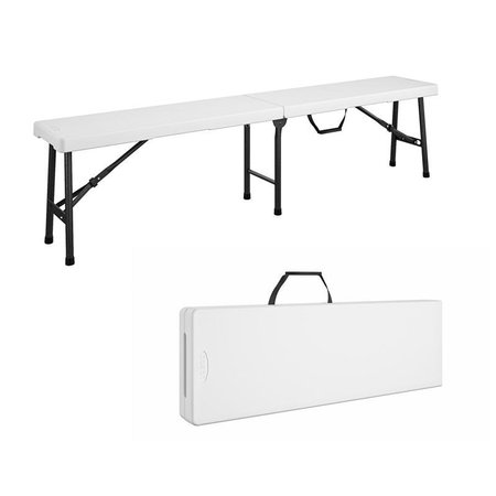 COSCO Folding Bench White 72" 14-419-WSP2